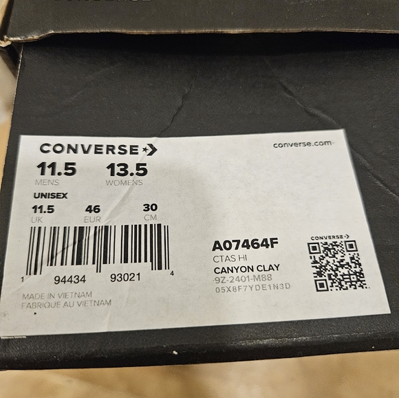 Converse Chuck Taylor All Stars Canvas Men’s 11.5 Women’s 13.5 High Top - Picture 7 of 7